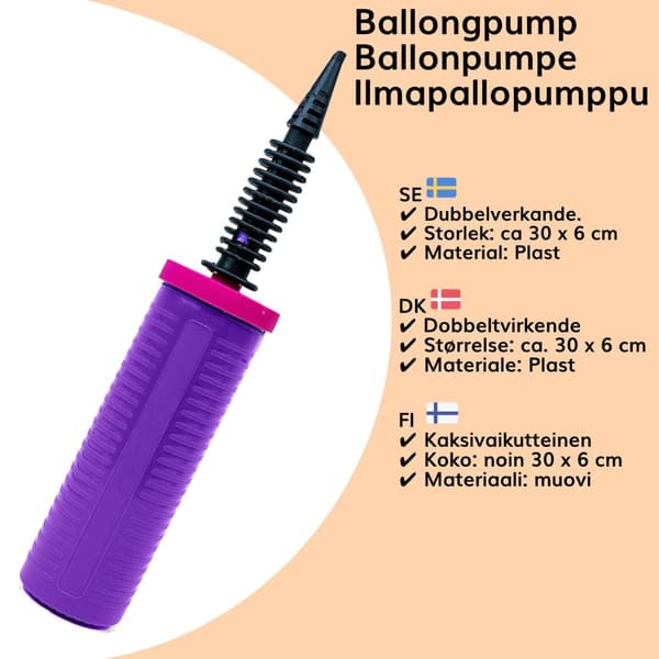 Ilmapallopumpu manuaalinen - ilmapallojen nopea ja helppo täyttö