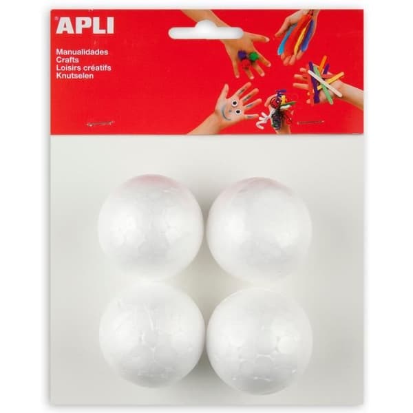 Polystyrenebollar - APLI - Ø 50 mm - Förpackning med 4 - Inredningsdekoration - Blandad