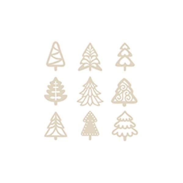 Artemio Mini julgransdekorationer Beige Wood 2,5 cm - 14001661