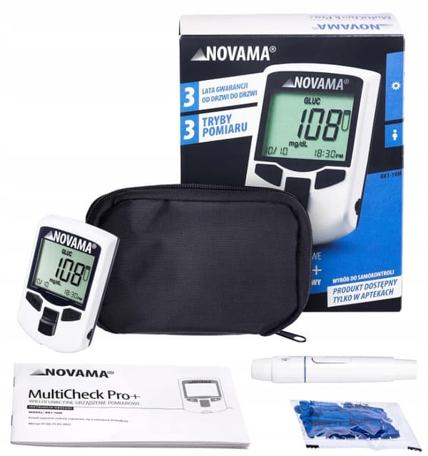 MULTICHECK PRO+ GLUKOOSIMITTARI GLUKOOSIKOLESTEROLI VIRTSAHAPPO Novama 1 kpl.