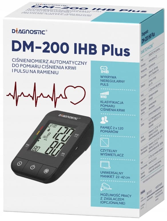 DM200 IHB PLUS olkavarren verenpainemittari + virtalähde