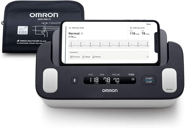 OMRON Täydellinen verenpainemittari ja elektroninen EKG 1 kpl