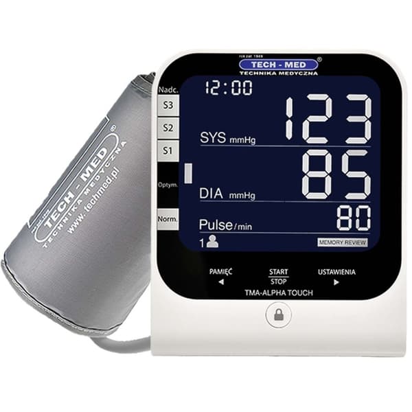 TECH-MED elektroninen verenpainemittari TMA-ALPHA TOUCH + virtalähde 1 kpl