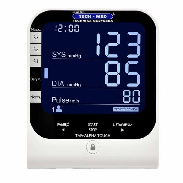 TECH-MED elektroninen verenpainemittari TMA-ALPHA TOUCH + virtalähde 1 kpl