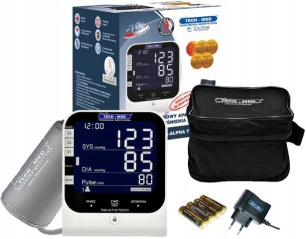 TECH-MED elektroninen verenpainemittari TMA-ALPHA TOUCH + virtalähde 1 kpl