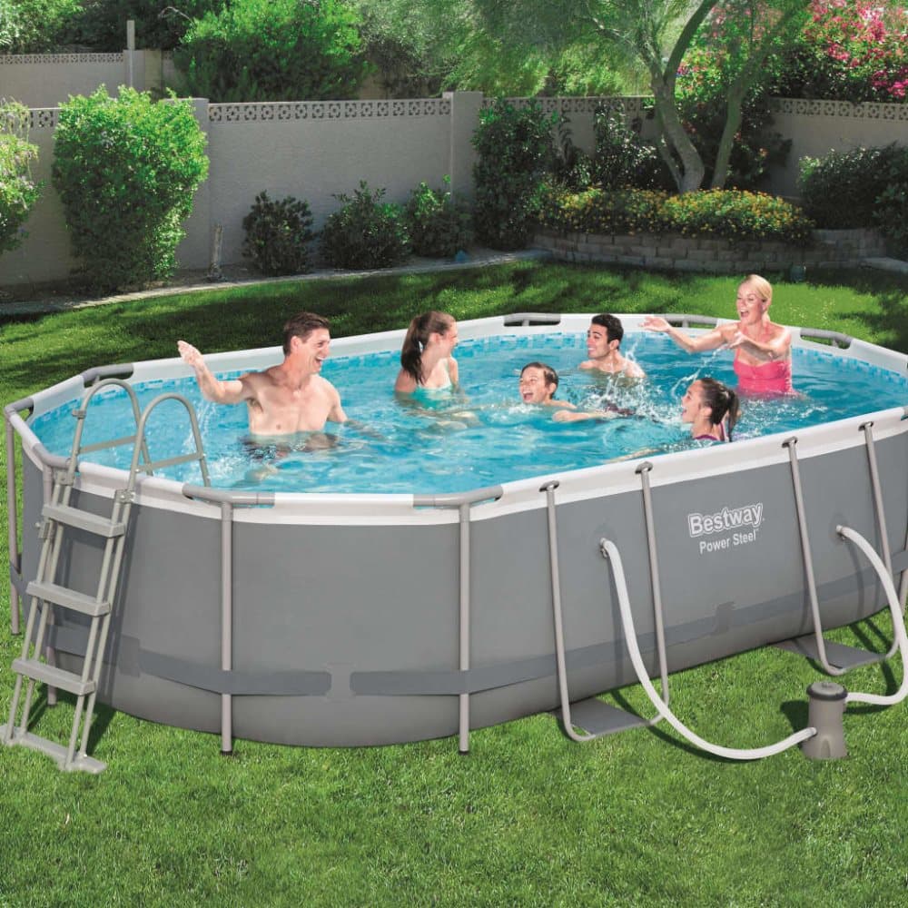 bestway pool power steel oval 488x305x107 cm 56448 cdon