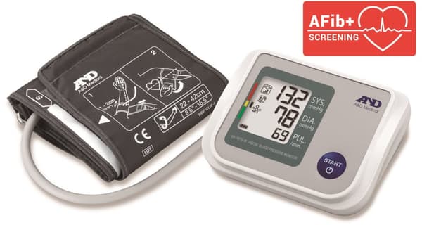 A&D UA-767S-W blodtryksmåler - Overarm - 22-42 cm - 60 mindesteder - Anbefalet hollandsk hjertefond