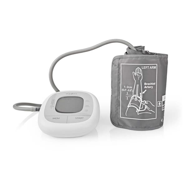 Nedis Blodtrycksmätare | Arm | LCD-skärm bakgrundsbelysning | 22 - 42 cm | Minnesplatser: 60 | Vit
