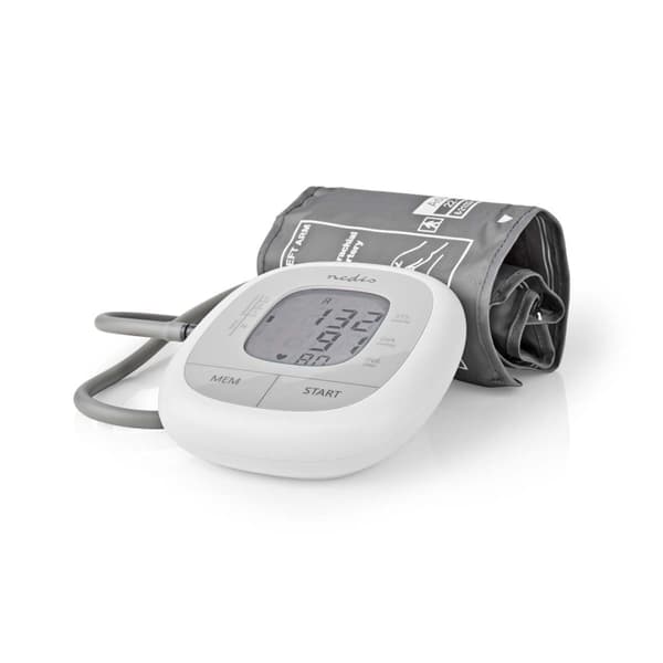 Nedis Blodtrycksmätare | Arm | LCD-skärm bakgrundsbelysning | 22 - 42 cm | Minnesplatser: 60 | Vit