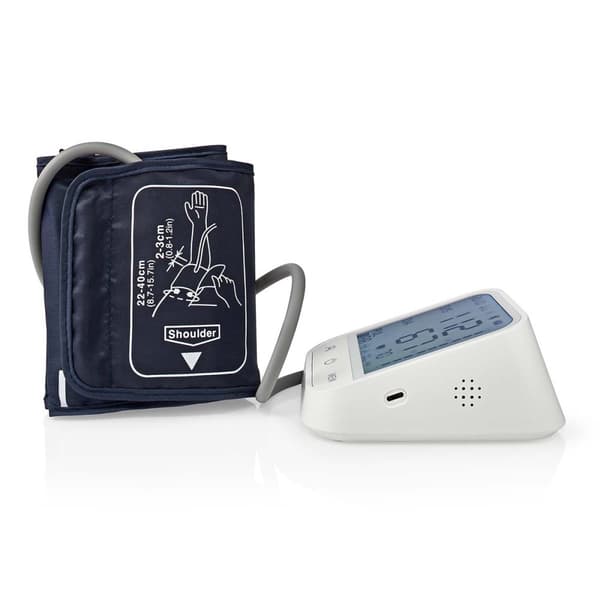 Nedis SmartLife Blodtryksmåler | Arm | Bluetooth® | LCD Display | 22 - 42 cm | Angivelse af stilstand / Detektion af uregelmæssig hjerterytme / Detekt