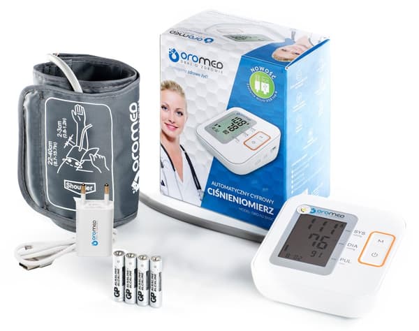 Oromed ORO-N2 BASIC USB elektronisk överarmsblodtrycksmätare + strömförsörjning