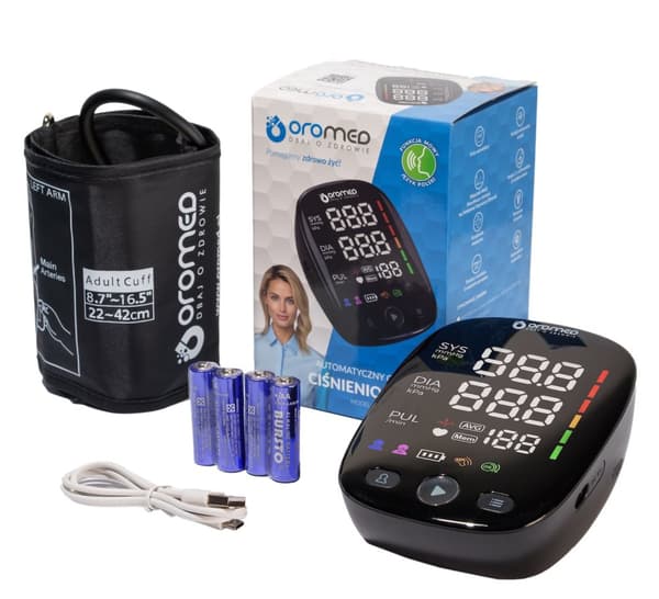 Elektronisk overarms blodtryksmåler taler polsk USB Oromed ORO-N14 COMFORT
