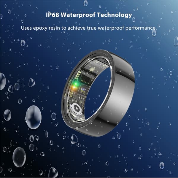 Smart Ring – Fitness- og sundhedstracker – Søvn, puls og aktivitetsmåler – Vandtæt, Bluetooth 5.0 – Kompatibel med iOS og Android