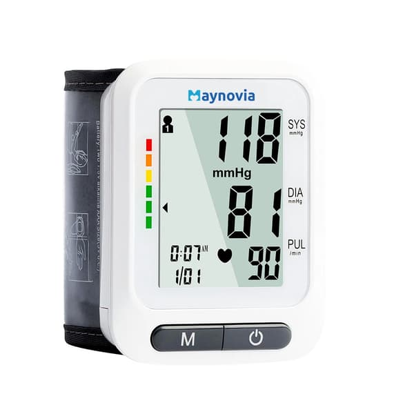 Handledsblodtrycksmätare, LCD HD-display, 120 minneslagring,VIT