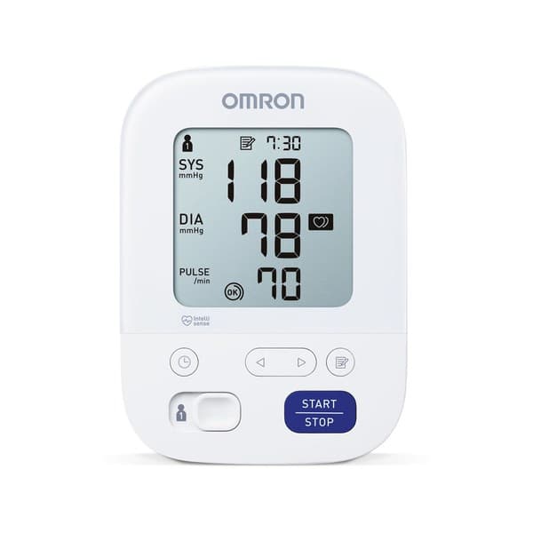 Omron M3 COMFORT blodtryksmåler til overarmen + strømforsyning gavesæt