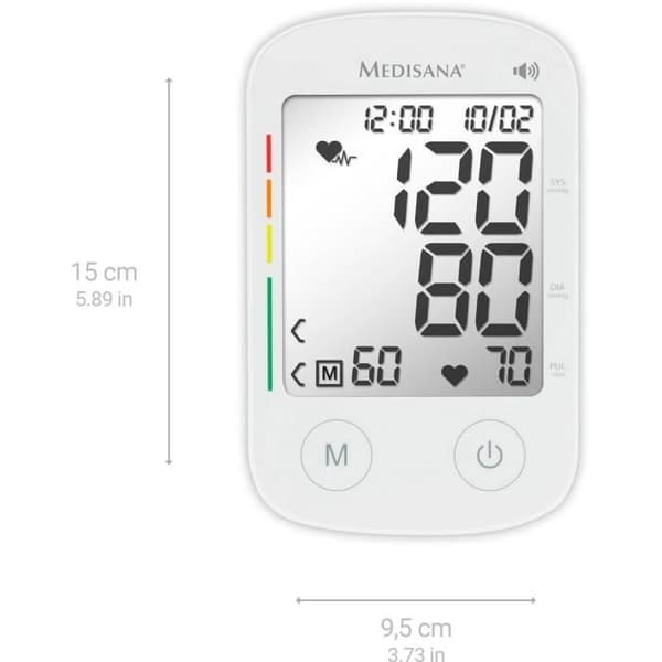 Talende blodtryksmåler - MEDISANA - BU 535 - 6 sprog - Stor skærm - XXL cifre - Arytmimåling - 240 hukommelser