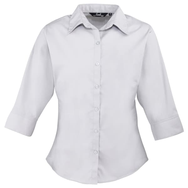 Premier Womens/Ladies Poplin 3/4 Sleeve Blouse