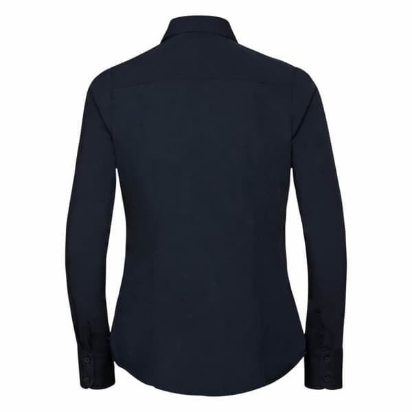 Russell Collection Ladies/Womens Long Sleeve Poly-Cotton Easy Care Fitted Poplin Shirt