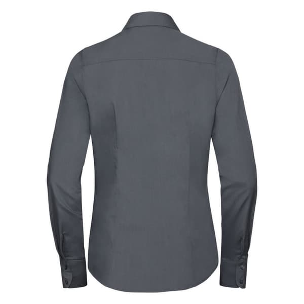 Russell Collection Ladies/Womens långärmad polybomulls lättskött poplinskjorta med lång ärm