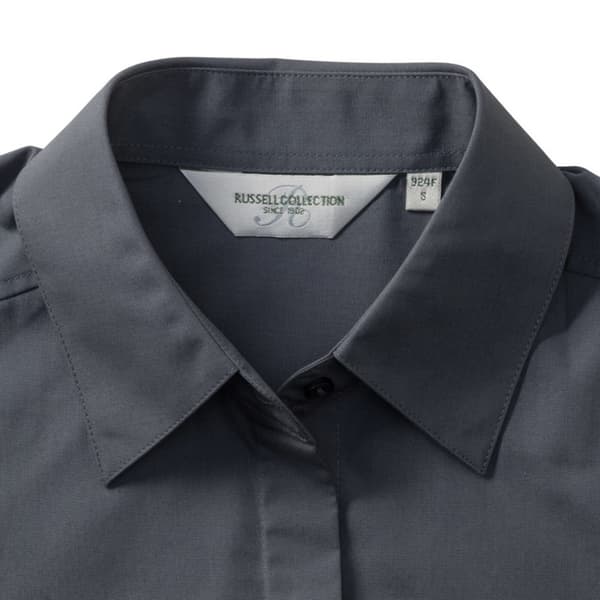 Russell Collection Ladies/Womens långärmad polybomulls lättskött poplinskjorta med lång ärm