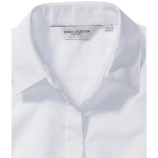 Russell Collection Ladies/Womens Long Sleeve Poly-Cotton Easy Care Fitted Poplin Shirt