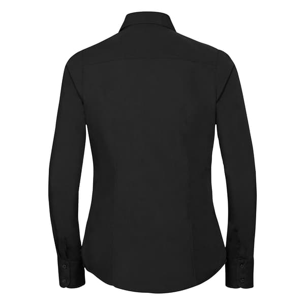 Russell Collection Ladies/Womens Long Sleeve Poly-Cotton Easy Care Fitted Poplin Shirt