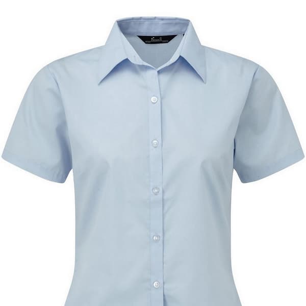 Premier Short Sleeve Poplin Blouse / Plain Work Shirt