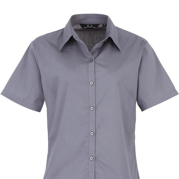 Premier Short Sleeve Poplin Blouse / Plain Work Shirt