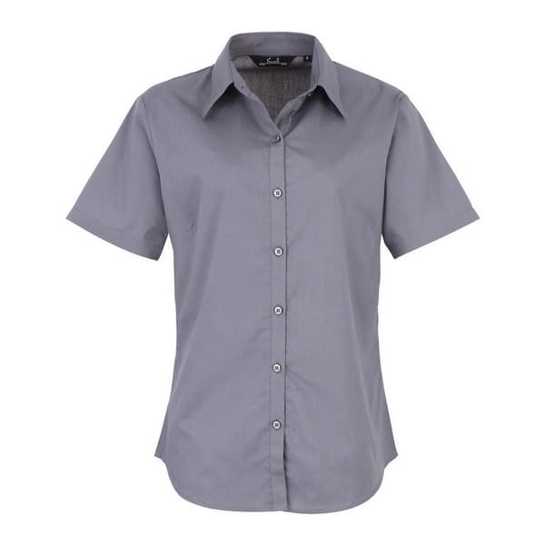 Premier Short Sleeve Poplin Blouse / Plain Work Shirt