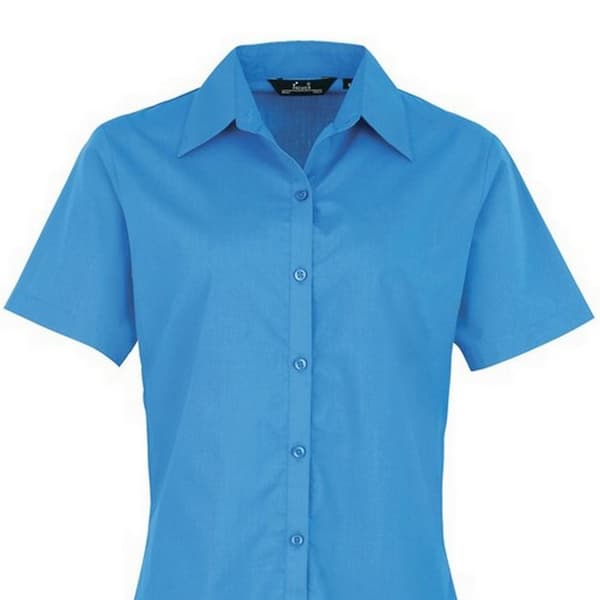 Premier Short Sleeve Poplin Blouse / Plain Work Shirt
