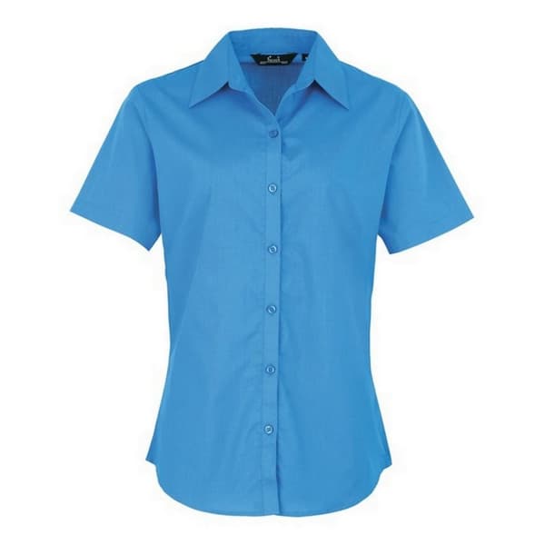 Premier Short Sleeve Poplin Blouse / Plain Work Shirt