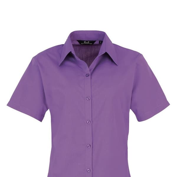Premier Short Sleeve Poplin Blouse / Plain Work Shirt