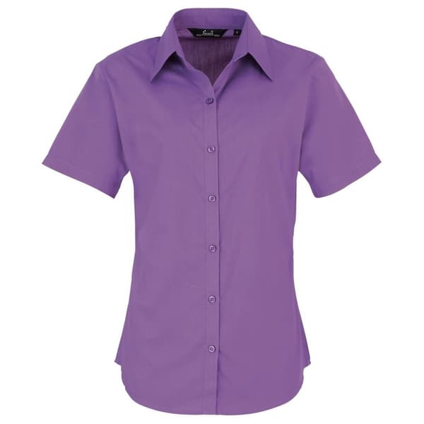 Premier Short Sleeve Poplin Blouse / Plain Work Shirt