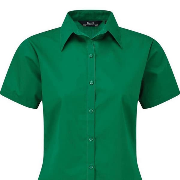 Premier Short Sleeve Poplin Blouse / Plain Work Shirt