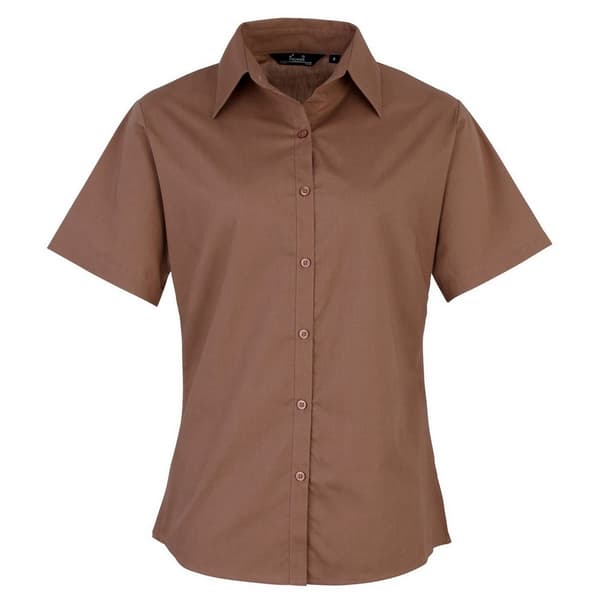 Premier Short Sleeve Poplin Blouse / Plain Work Shirt