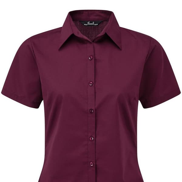 Premier Short Sleeve Poplin Blouse / Plain Work Shirt