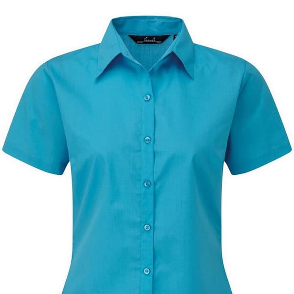Premier Short Sleeve Poplin Blouse / Plain Work Shirt