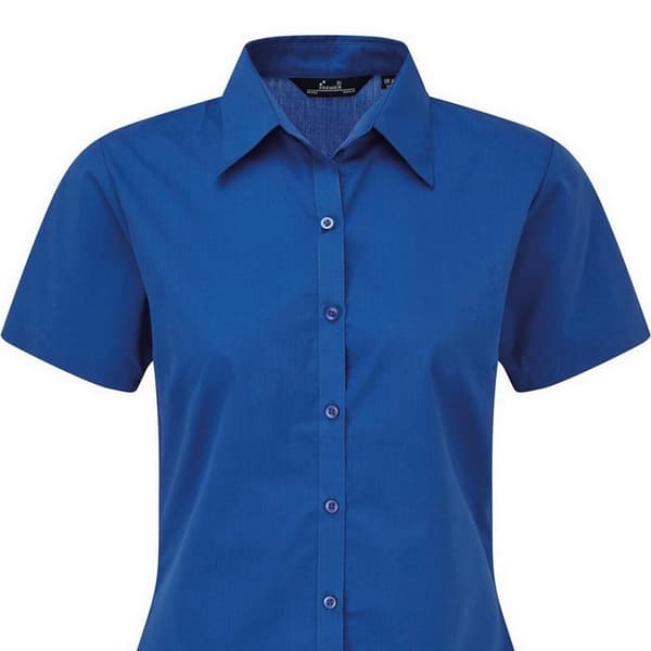 Premier Short Sleeve Poplin Blouse / Plain Work Shirt