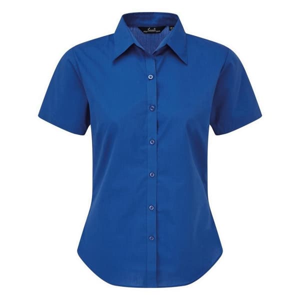 Premier Short Sleeve Poplin Blouse / Plain Work Shirt