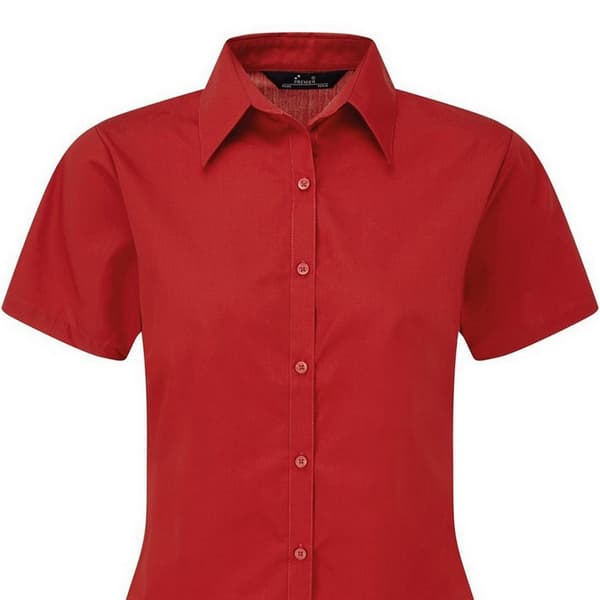 Premier Short Sleeve Poplin Blouse / Plain Work Shirt