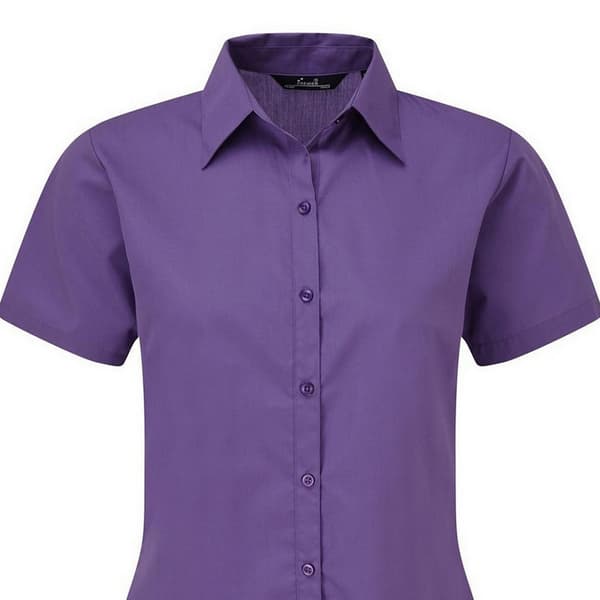 Premier Short Sleeve Poplin Blouse / Plain Work Shirt