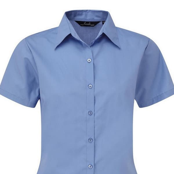Premier Short Sleeve Poplin Blouse / Plain Work Shirt