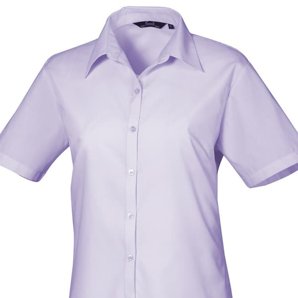 Premier Short Sleeve Poplin Blouse / Plain Work Shirt