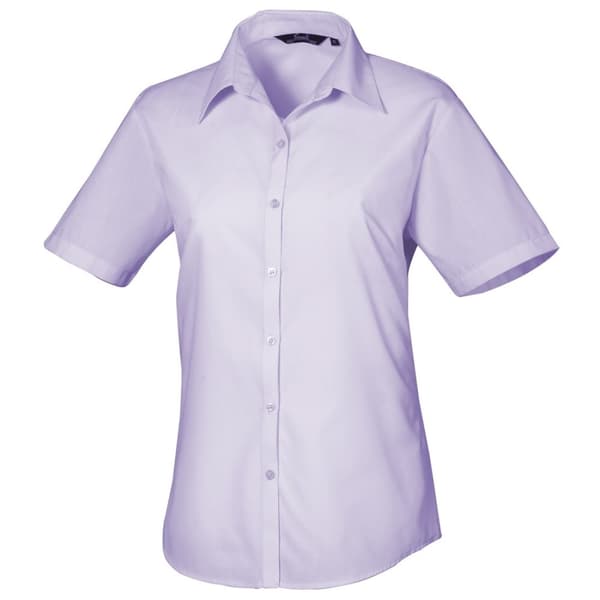 Premier Short Sleeve Poplin Blouse / Plain Work Shirt