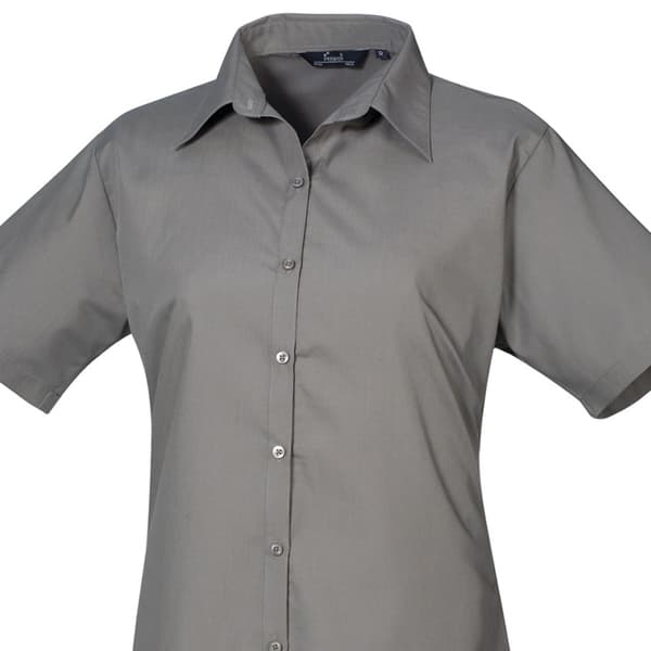 Premier Short Sleeve Poplin Blouse / Plain Work Shirt