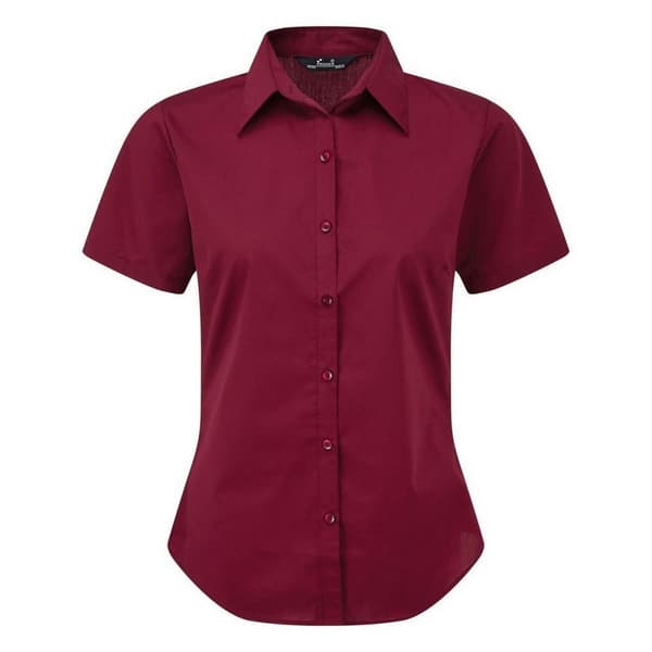 Premier Short Sleeve Poplin Blouse / Plain Work Shirt