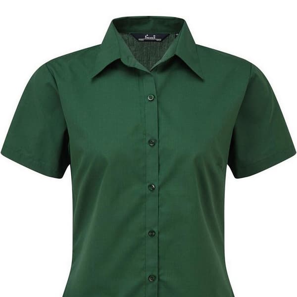 Premier Short Sleeve Poplin Blouse / Plain Work Shirt