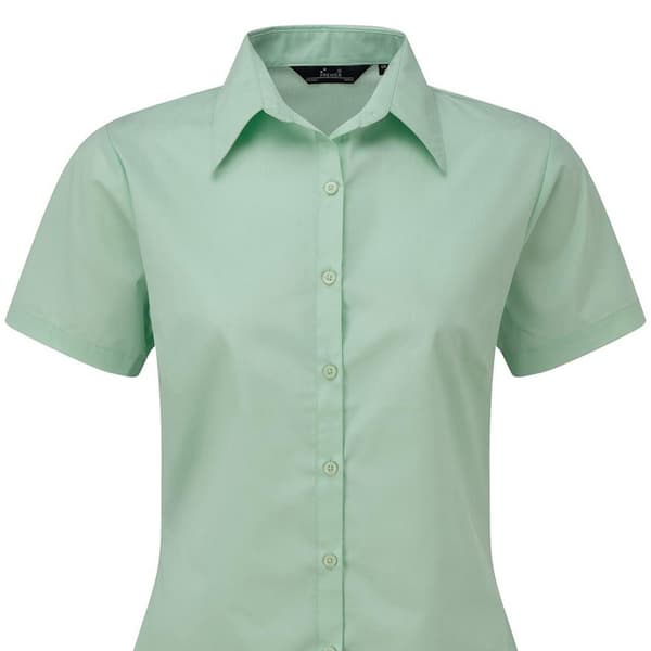 Premier Short Sleeve Poplin Blouse / Plain Work Shirt