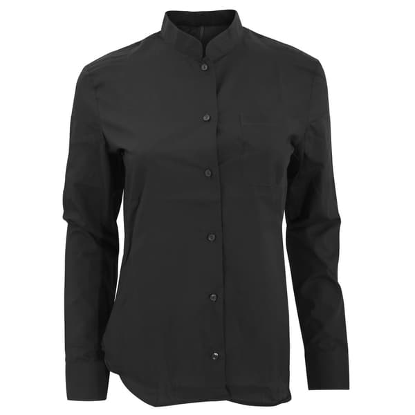 Kariban Kvinnor/Damer långärmad skjorta med mandarin krage Black S