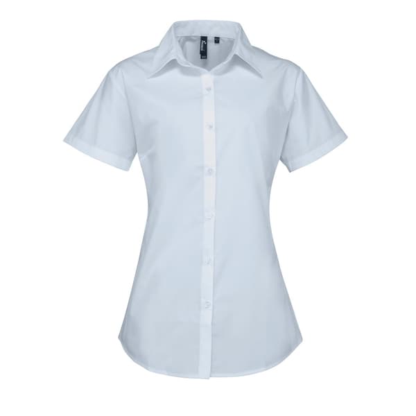Premier Kvinnor/Damer Supreme Heavy Poplin kortärmad arbetsskjorta med kraftig poplin